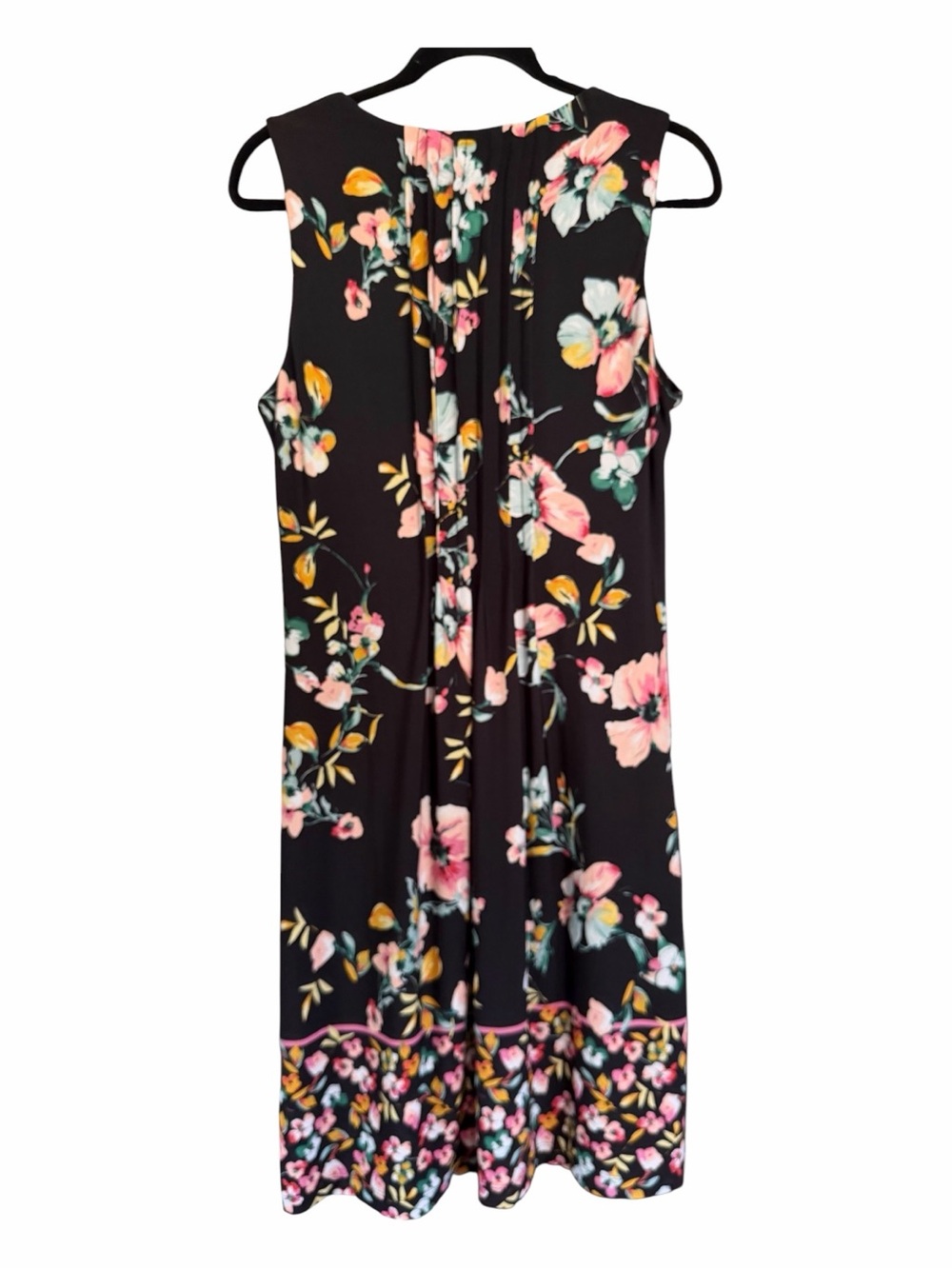 NorthStyle Black Floral Sleeveless Midi Dress Size 12 - Picture 3 of 4
